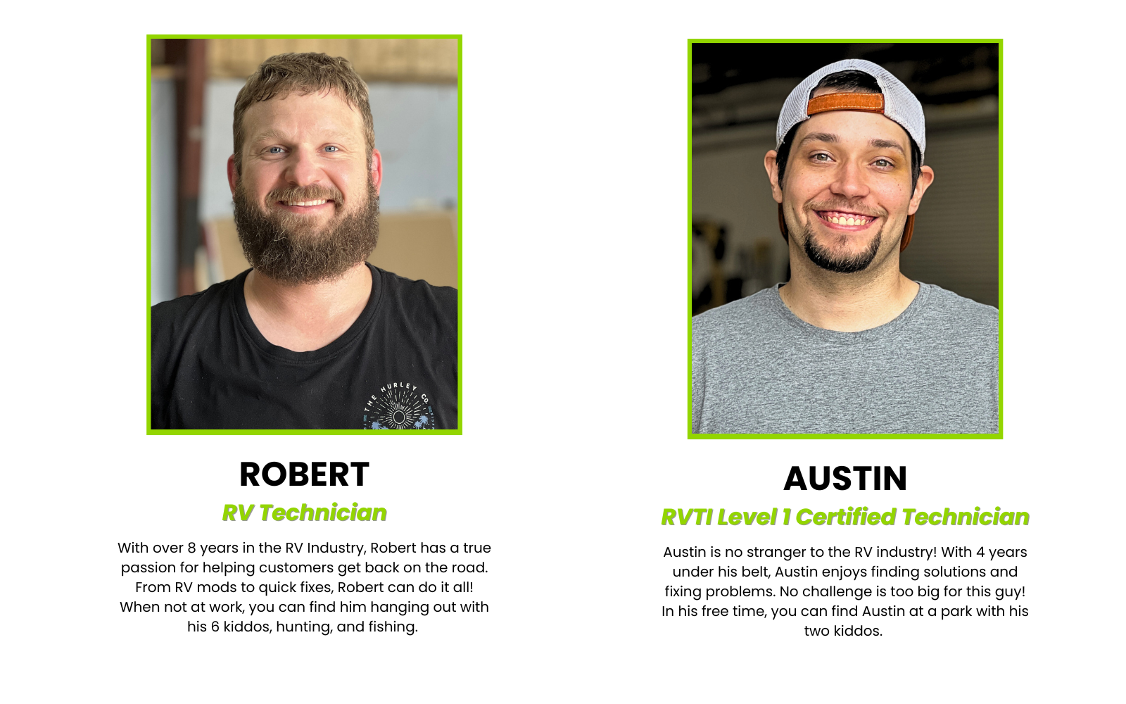 Robert and Austin RV Technicians